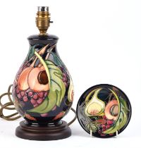 Emma Bossons FRSA (British, b.1976) for Moorcroft ovoid lamp (shape L7/7) in Queens Choice design