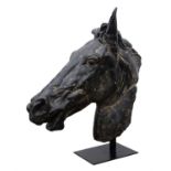 Amendment, Please note new estimate. After the Antique, Horse head on stand, patination moulded