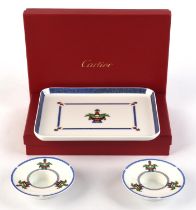 Cartier, La Maison Venitienne, Limoges porcelain Lapis biscuit tray, 20.8cm x 15.