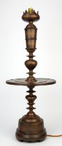 Julian Chichester, Katherines candlestick lamp, aged mahogany, 70cm high including brass fitting