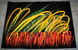 Vivian Silva, contemporary tapestry. "Jo Jo Das Cones Tropicoua" Signed and dated 1981,