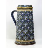 Emily Partington for Doulton, Lambeth, a sprig moulded and coloured stoneware jug,