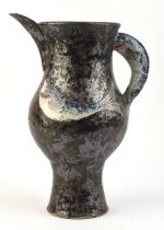 Roger Cochran, (British, Contemporary), large fish jug, decorated with fish, incised signature to