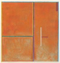 Wolfe Kassemoff (1913-2005), Abstract in orange, gouache, signed in pencil and dated '80 lower