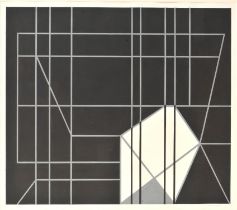 Wolfe Kassemoff (1913-2005). Abstract in black and grey, gouache, signed in pencil and dated '80