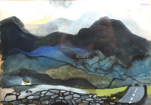 Harry Stevens (Welsh 1919-2008), Landscape, North Wales, watercolour and gouache,