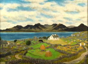 Christopher Hall (1930-2016), Letterard, Co. Galway, Ireland, oil on board, signed and inscribed