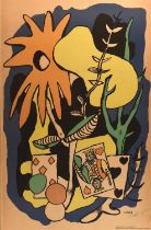 After Fernand Leger, The King of Hearts, colour print, bears a signature lower right,