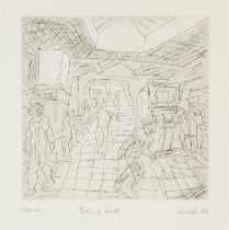 † § Leon Kossoff (British, 1926-2014), The Booking Hall, etching, signed and dated '82 lower right,