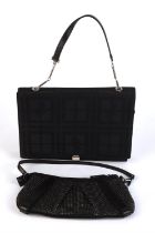 Two items BURBERRY black canvas and leather bi-fold bag with silver hardware ( 30cm x 24cm x10cm)