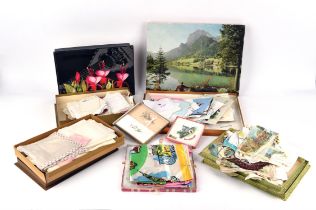 ADDENDUM LOT - A collection of approximately 115 Victorian to 1970s souvenir handkerchiefs from all