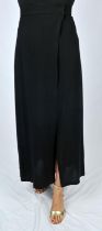 OSSIE CLARK (Not "For Radley" ) an early 1970s black crepe-de-chine tie-waist maxi skirt. Fits UK10