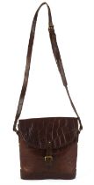 MULBERRY brown Congo leather vintage cartridge-style cross-body handbag with brass hardware and