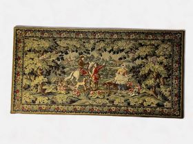 A very large finely-stitched decorative embroidered tapestry wall-hanging depicting a Georgian