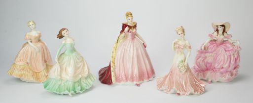 A group of six Coalport Bone China figurines, to include a Limited Edition Golden Jubilee example,