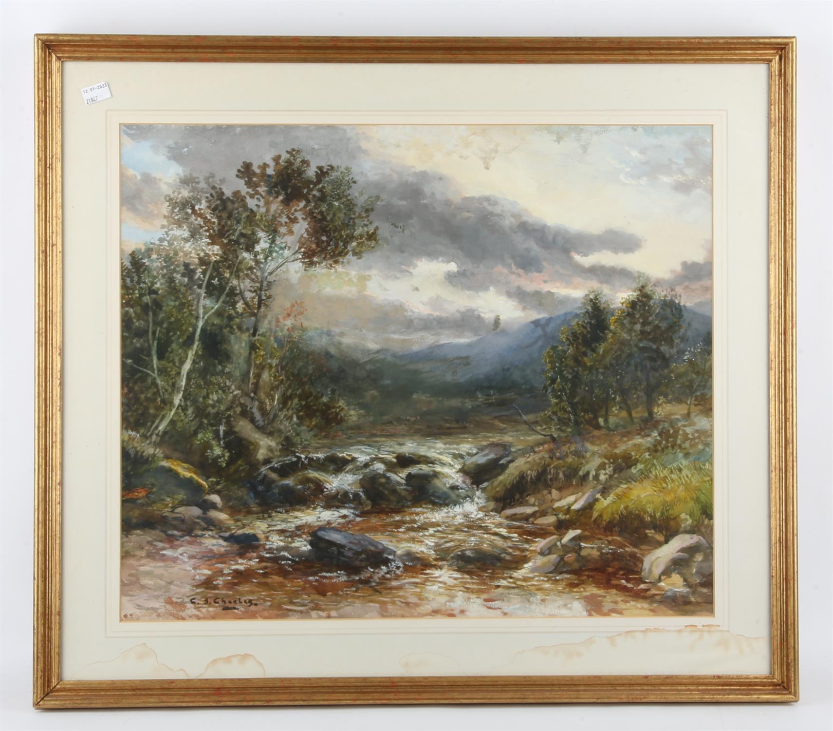 C. S. Charles (19th century), Wooded river scenes, a pair, watercolour and gouache, - Image 2 of 2