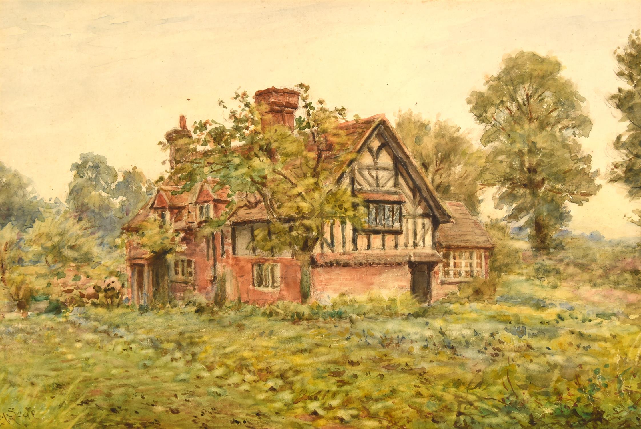 Henry James Sage (British 1868-1953), Cottage in Albury; Shalford,two, watercolour, both signed, - Image 4 of 4