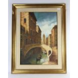 F. Mammetti (20th century), Venetian scene; Street scene, two, oil on canvas, both signed,