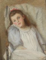 B. Berkeley Walter (19th century), A seated girl, pastel, indistinctly signed and dated 1894 lower