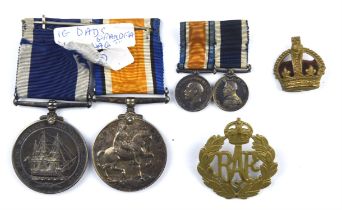 An Edward VII naval medal, For Long Service and Good Conduct, edge inscribed, F E Benham Staff
