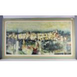 Roberto Tacconi (20th century), Paessagio, oil on board, signed lower right, 59 x 119cm. Framed
