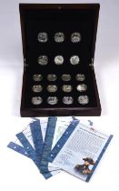 History of the Royal Navy collection, eighteen crown sized sterling silver coins from the Channel