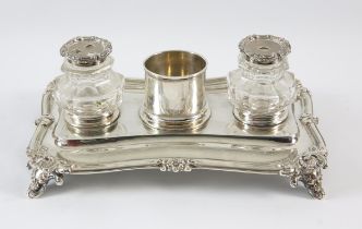 A William IV silver inkstand, London, 1832, Edward, Edward Junior, John & William Barnard,