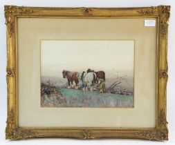 Albert Haselgrave (late 19th / early 20th century), The Plough Team; An evening glow,