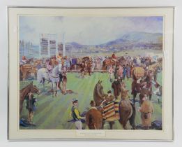 A group of assorted prints and reproductions, of wildlife and horse racing subjects,