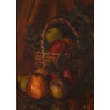 M. Carruthers (19th/20th century), Still life of fruit, oil on canvasboard, signed with initials