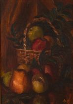 M. Carruthers (19th/20th century), Still life of fruit, oil on canvasboard, signed with initials