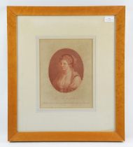 Francesco Bartolozzi (1728-1815), Portrait ‘The Fair Alsaciene’, Copper engraving after Angelika