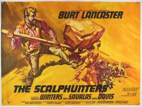 The Scalphunters (1968) British Quad film poster, starring Burt Lancaster, folded, 30 x 40 inches.