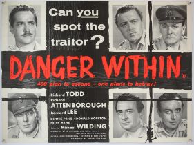Danger Within (1959) British Quad film poster, starring Richard Todd, folded, 30 x 40 inches.