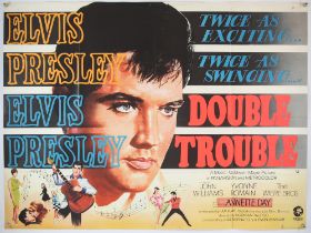 Double Trouble (1967) British Quad film poster, starring Elvis Presley, artwork by Tom Chantrell,