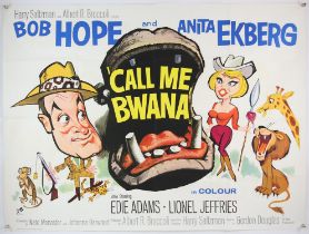 Call Me Bwana (1963) British Quad film poster for the British comedy starring Bob Hope and Anita