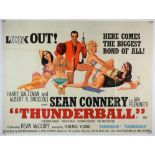 James Bond Thunderball (1965) British Quad film poster, starring Sean Connery, artwork by Robert