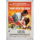 Gone With the Wind (R-1974) One Sheet film poster, linen backed, 27 x 41 inches.