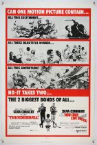 James Bond Thunderball / You Only Live Twice (1971) US Double Bill One Sheet film poster, folded,