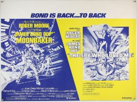 James Bond Moonraker / The Spy Who Loved Me (1979) British Quad Double Bill film poster, rolled,