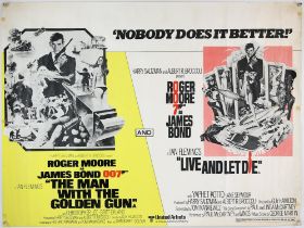 James Bond The Man With The Golden Gun / Live And Let Die (1978) British Quad double bill cinema