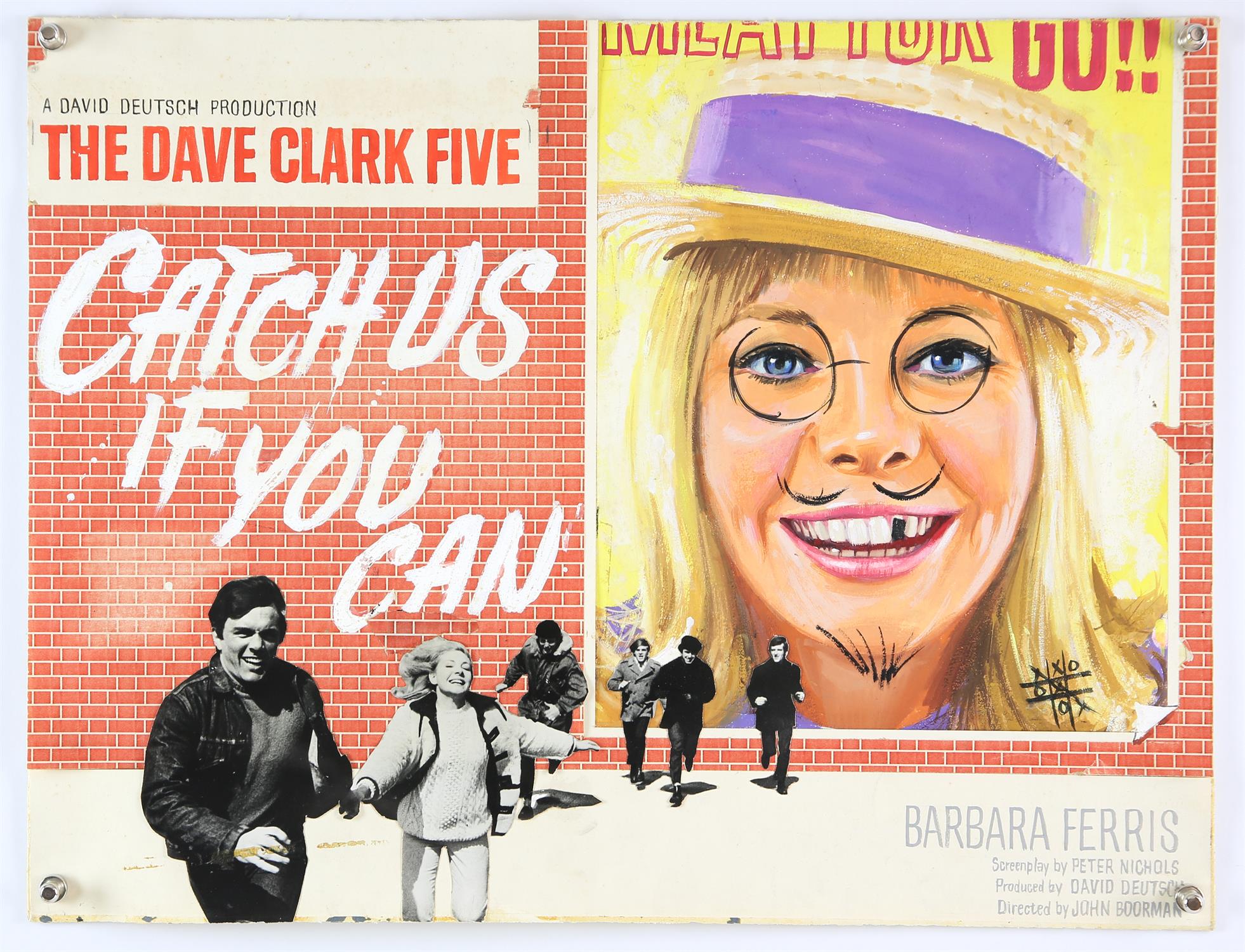 Catch Us If You Can (1965) Tom Chantrell painted artwork, this an advanced concept piece for the