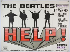 The Beatles Help! (1965) British Quad film poster, starring The Beatles, folded, 30 x 40 inches.