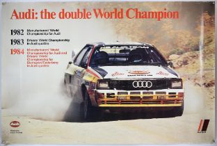 Audi Double World Champion 1984 original factory poster approx. 47" x 32"