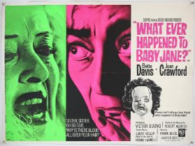 What Ever Happened To Baby Jane? (1962) British Quad film poster, design by Tom Chantrell and