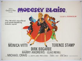 Modesty Blaise (1966) British Quad film poster, British comedy directed by Joseph Losey and