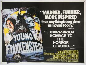 Young Frankenstein (1974) British Quad film poster, starring Mel Brooks, 20th Century Fox, folded,