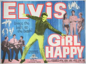 Elvis Presley Girl Happy (1965) British Quad film poster, MGM, folded, 30 x 40 inches.