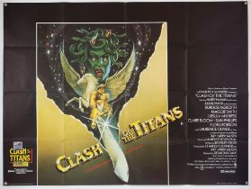 Clash of the Titans (1981) British Quad film poster, artwork by Roger Huyssen, folded,