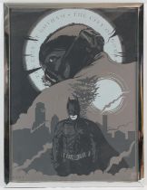 The Dark Knight Rises - Poster print by David Moscati, framed, 18 x 24 inches.